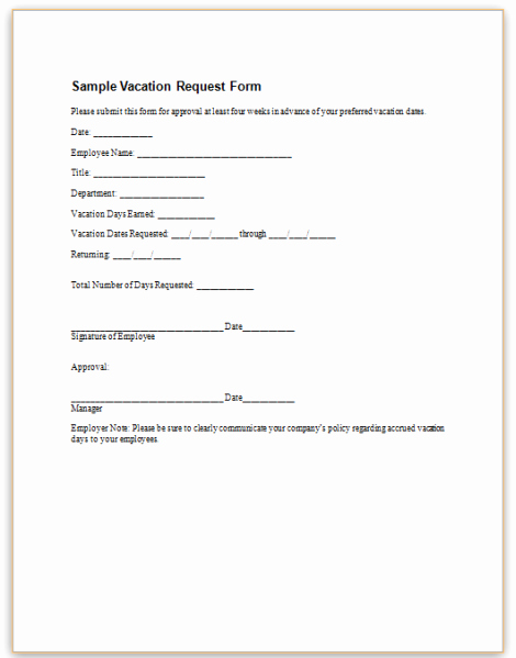 Vacation Policy Template Elegant This Sample form Will Help You Keep Track Of Your