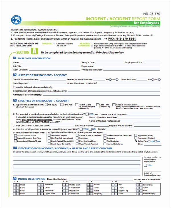 Vehicle Accident form Elegant 29 Accident Report forms In Pdf