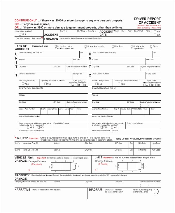 Vehicle Accident form Elegant Sample Dmv Accident Report form Free Documents In Pdf