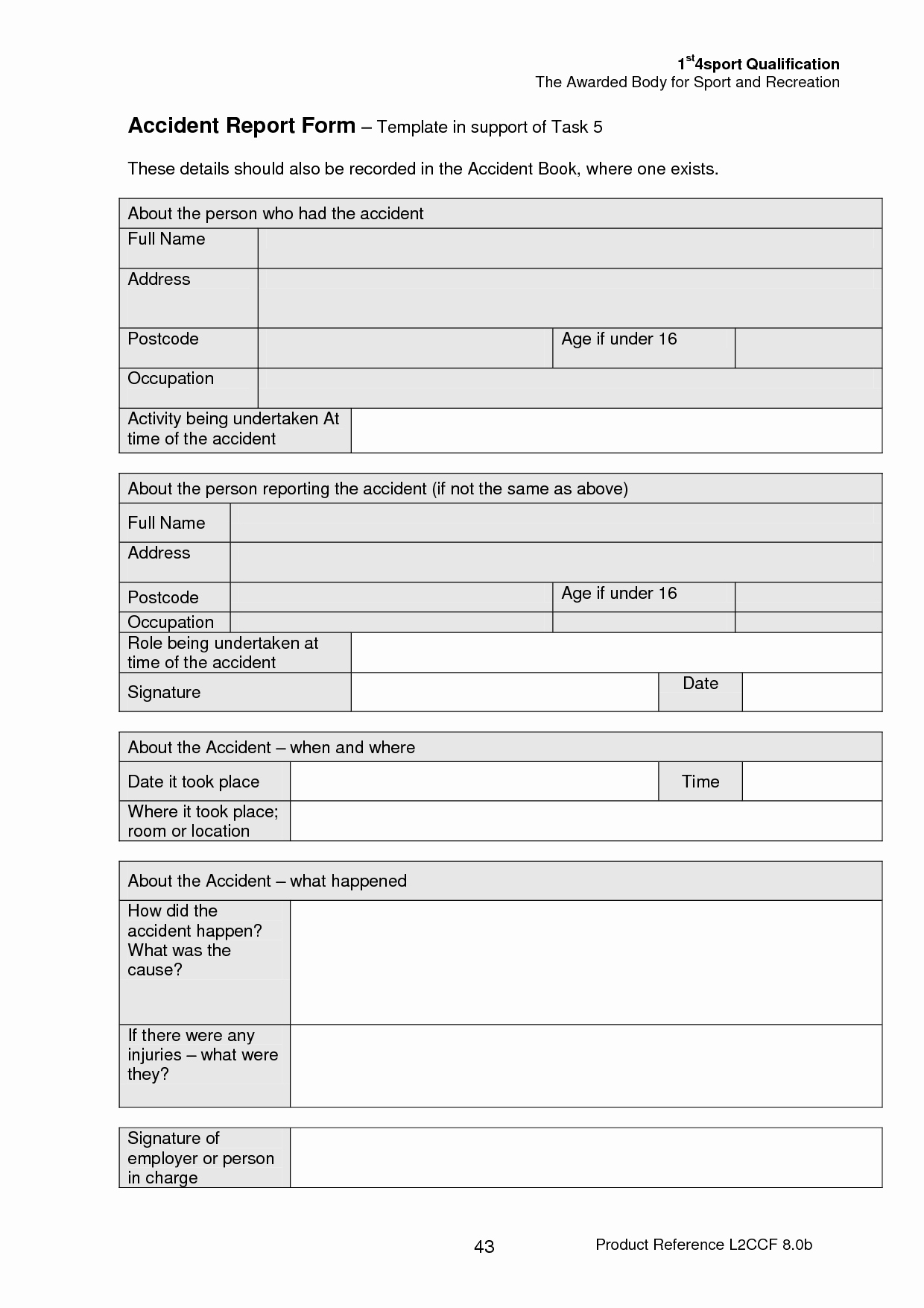 Vehicle Accident Report form Template New Best S Of Printable Accident Report forms Printable