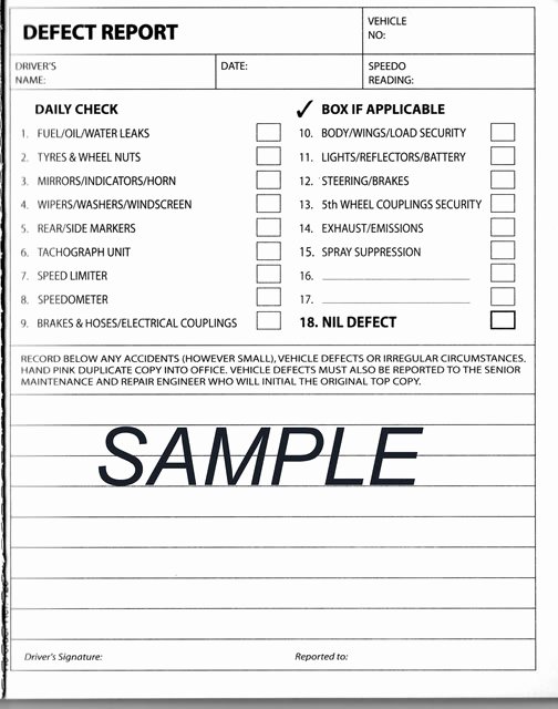 Vehicle Check Sheet Template Awesome Vehicle Defect Sheet Template