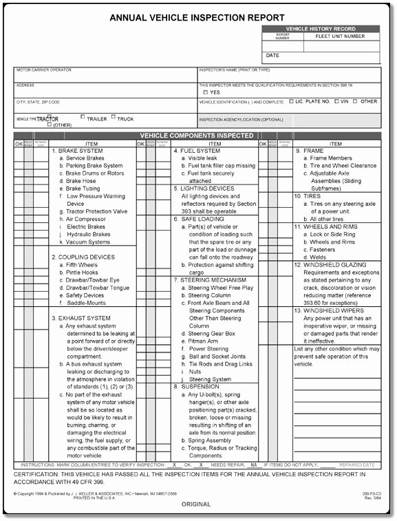 Vehicle Check Sheet Template Best Of Printable Annual Vehicle Inspection Report Template Word