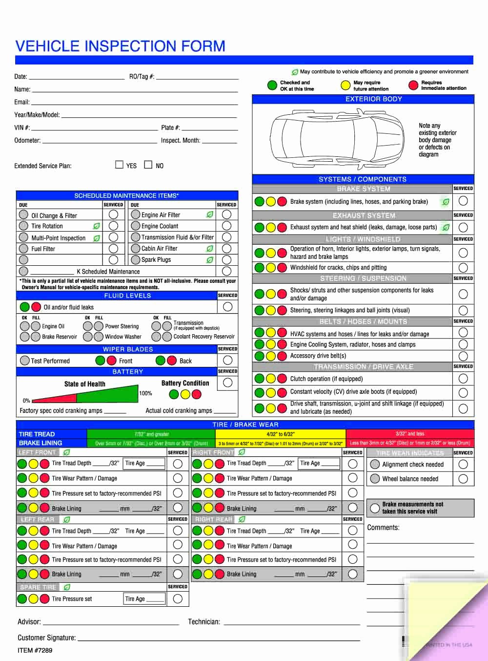 Vehicle Check Sheet Template Best Of Vehicle Maintenance forms