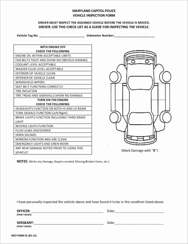 Vehicle Check Sheet Template Elegant 20 Vehicle Checklist Samples &amp; Templates Pdf Word format