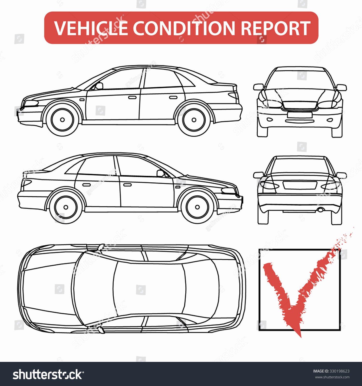 Vehicle Check Sheet Template Inspirational Car Condition form Vehicle Checklist Auto Stock Vector