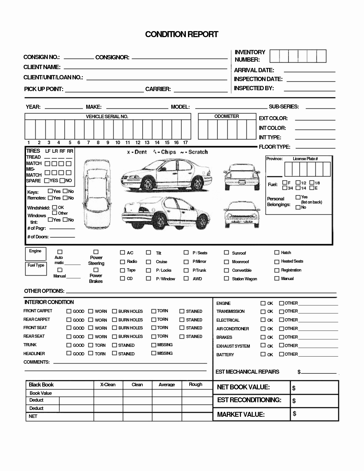 Vehicle Check Sheet Template Luxury Vehicle Damage Inspection form