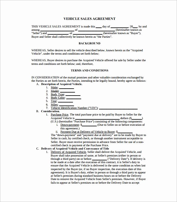 Vehicle Consignment Agreement Lovely Sales Agreement 10 Download Free Documents In Word Pdf