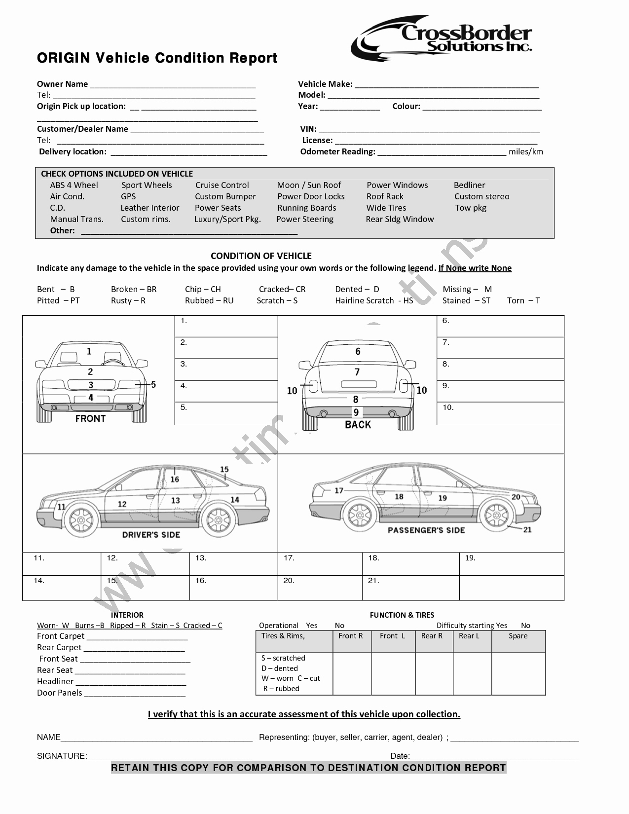 Vehicle Damage Report Template Excel Lovely Vehicle Condition Report Templates Word Excel Samples