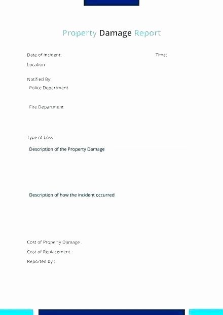 Vehicle Damage Report Template Excel Unique Damage Report Template Vehicle In Word form Net Property