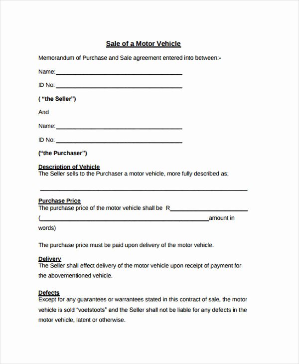 Vehicle Deposit Agreement Awesome 32 Sales Agreement form In Pdf