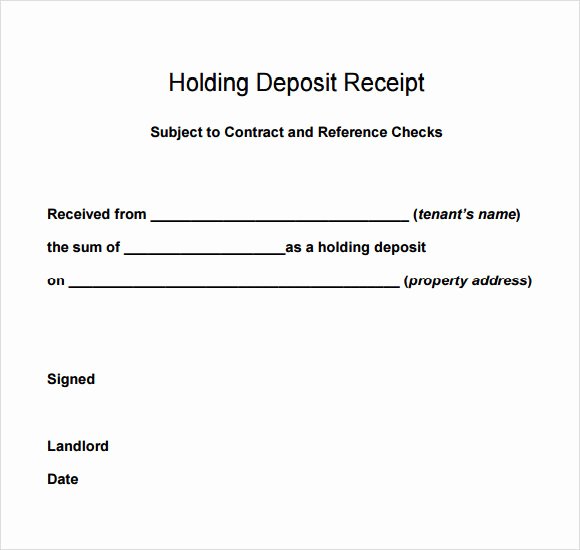 Vehicle Deposit Agreement Inspirational 9 Deposit Receipt Templates Free Samples Examples