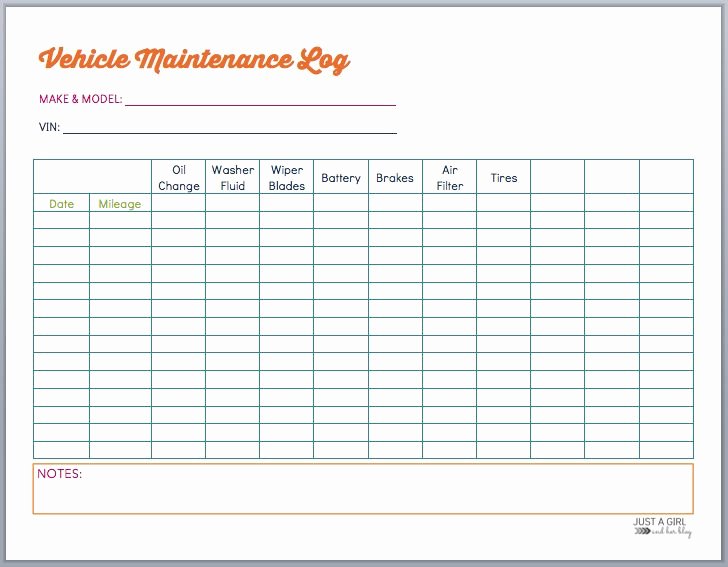 Vehicle Maintenance Checklist Excel Fresh Best 25 Vehicle Maintenance Log Ideas On Pinterest