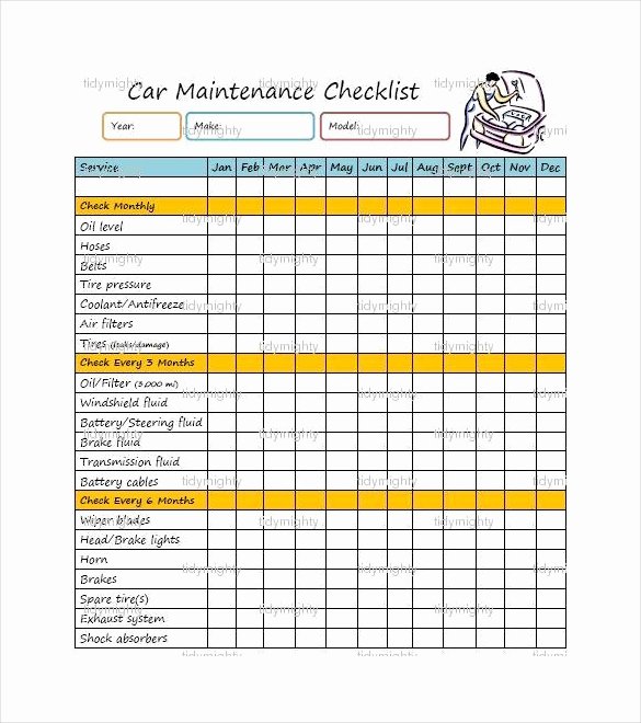 Vehicle Maintenance Checklist Excel Inspirational 28 Maintenance Checklist Templates Pdf Doc