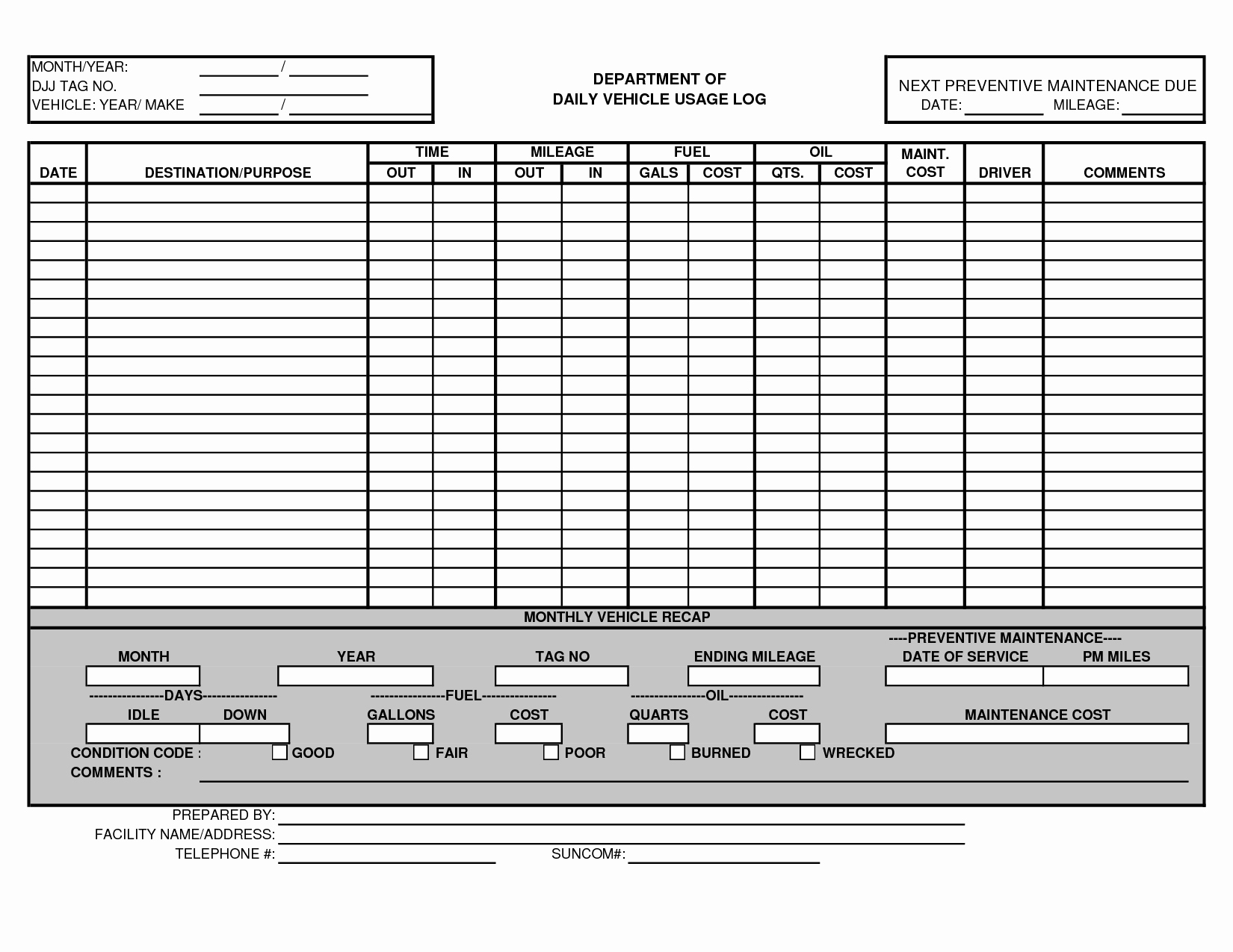 Vehicle Maintenance Spreadsheet Inspirational Vehicle Maintenance Log Template Excel Ewolf