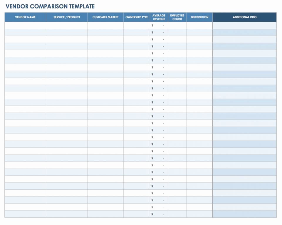 Vendor Comparison Template Awesome 13 Free Vendor Templates