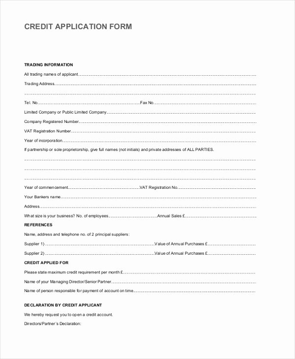 Vendor Credit Application Awesome 8 Sample Vendor Application forms Sample Example format