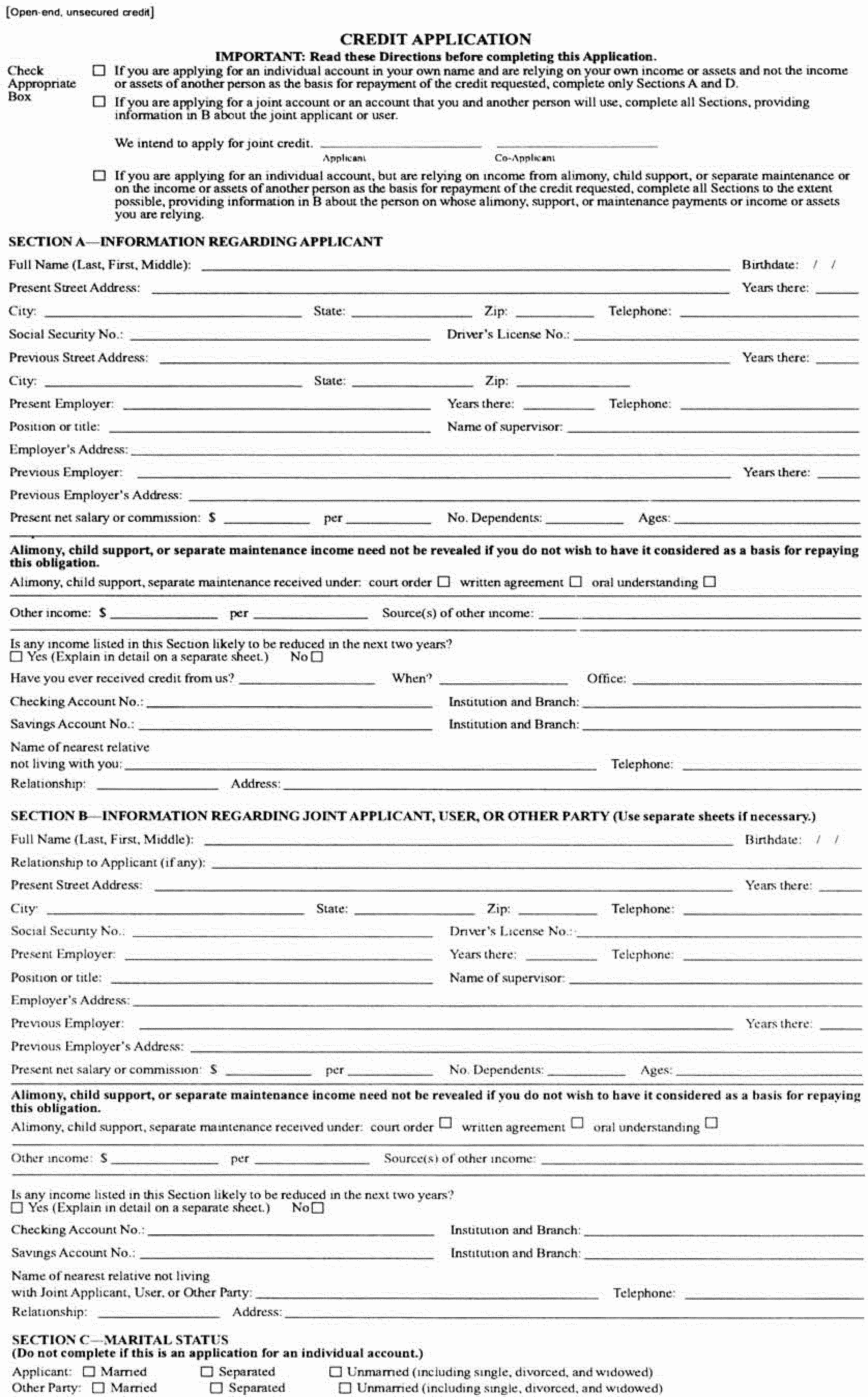 Vendor Credit Application Beautiful Application form Blank Application for Vendor 30 Day Terms