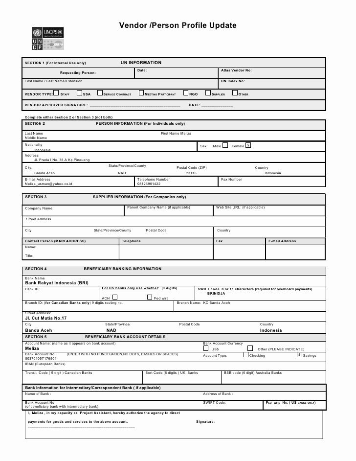 Vendor Credit Application Template Lovely Vendor form 12 07[1] New form