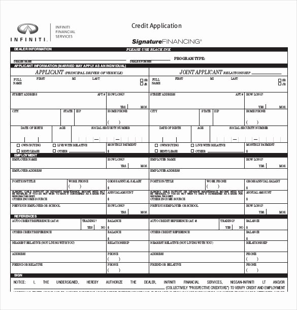 Vendor Credit Application Template Luxury Credit Application Template 33 Examples In Pdf Word