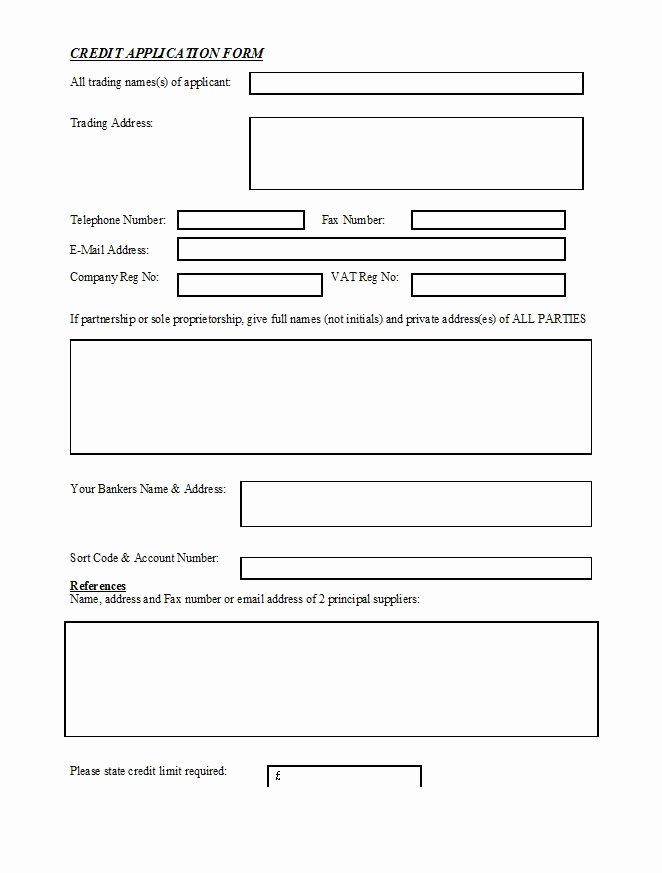 Vendor Credit Application Template New 40 Free Credit Application form Templates &amp; Samples