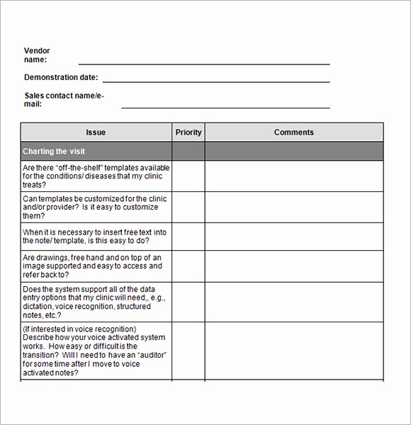 Vendor Evaluation form Fresh 7 Sample Vendor Evaluations