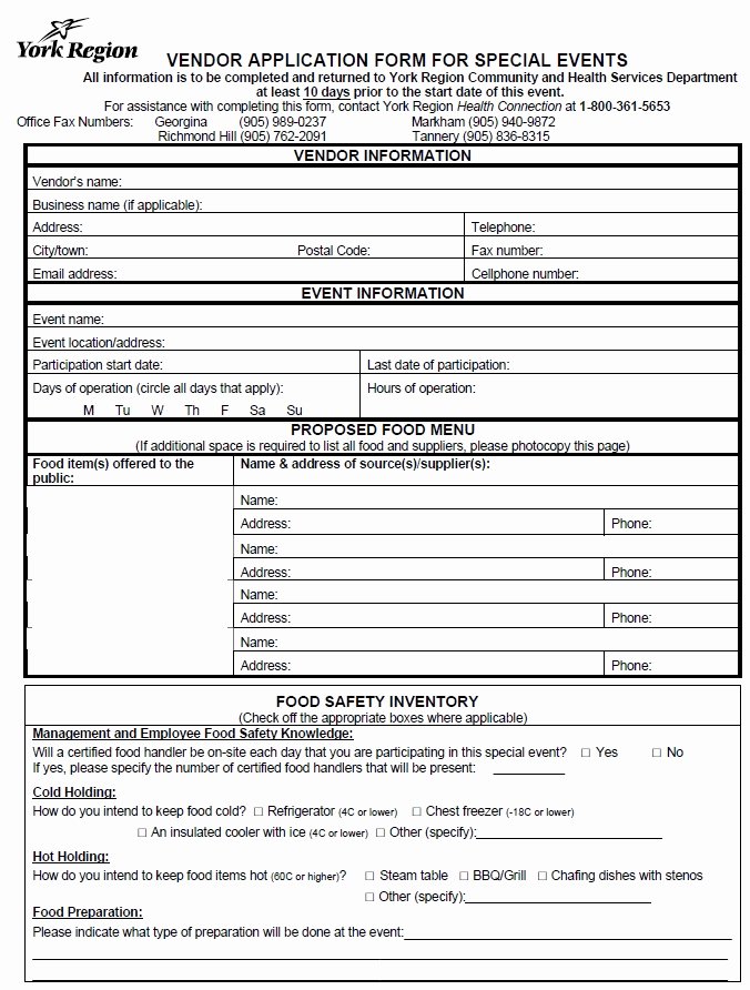 Vendor Information form Awesome Vendor Information