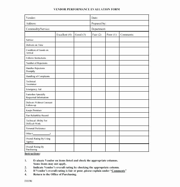 Vendor Information form Beautiful Vendor Evaluation Template