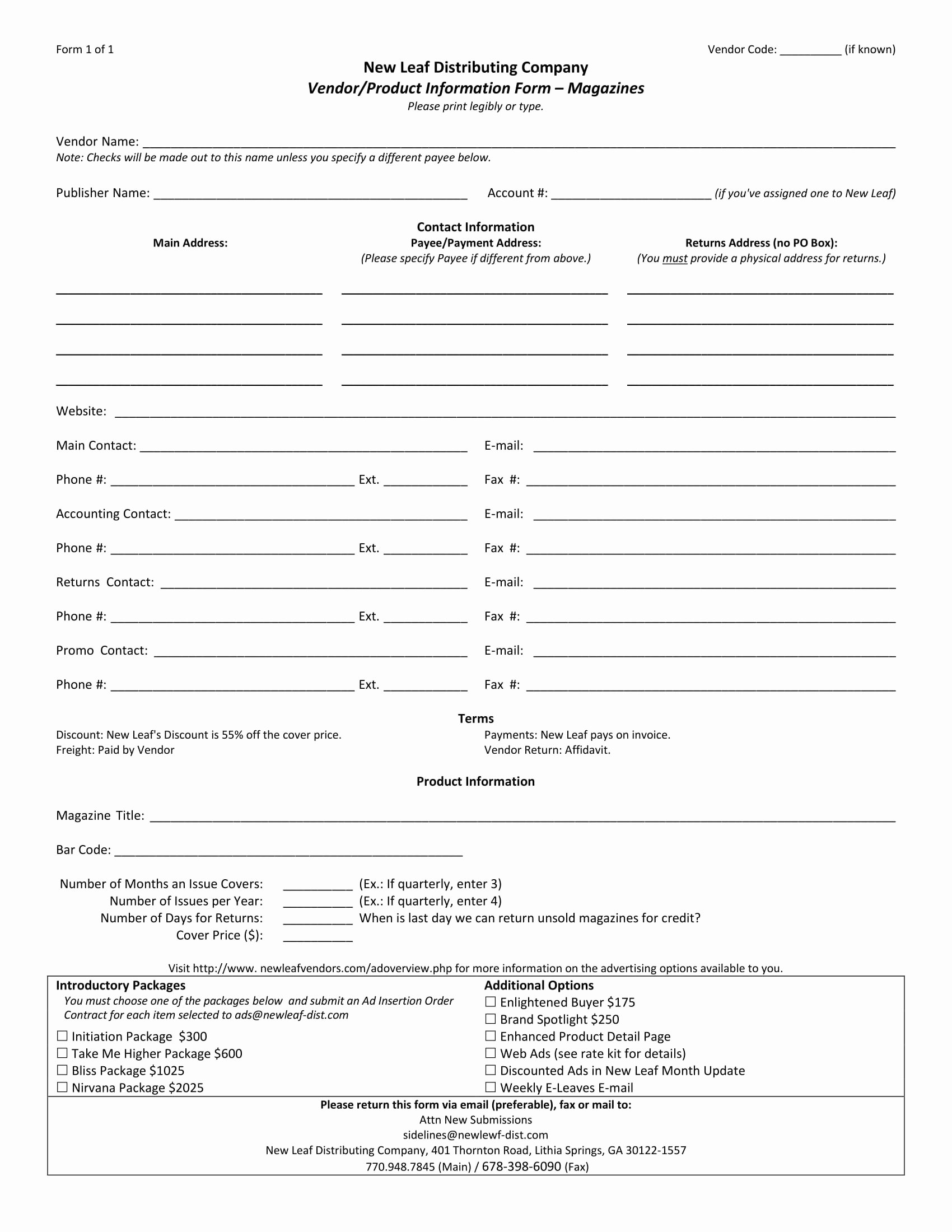 Vendor Information form Elegant 13 Product Information forms Free Word Pdf format