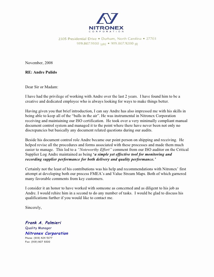 Vendor Recommendation Letter Sample Beautiful Re Mendation Letter