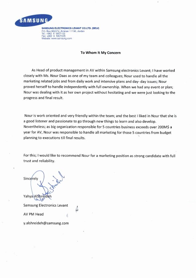 Vendor Recommendation Letter Sample Unique Av Product Manager Yahya Alreished Re Mendation