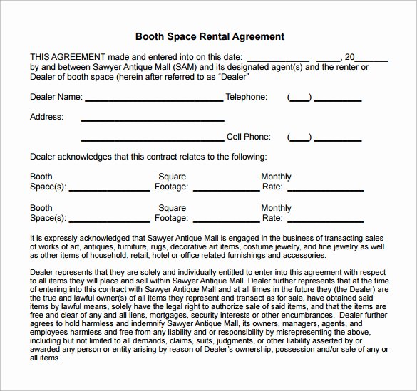 Venue Rental Agreement Template Best Of 13 Sample Booth Rental Agreements