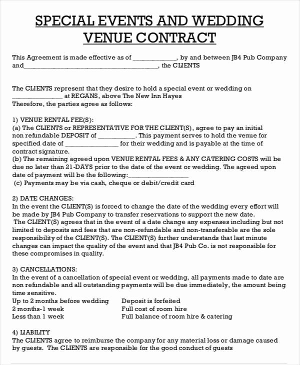 Venue Rental Agreement Template Elegant Catering Contract Sample