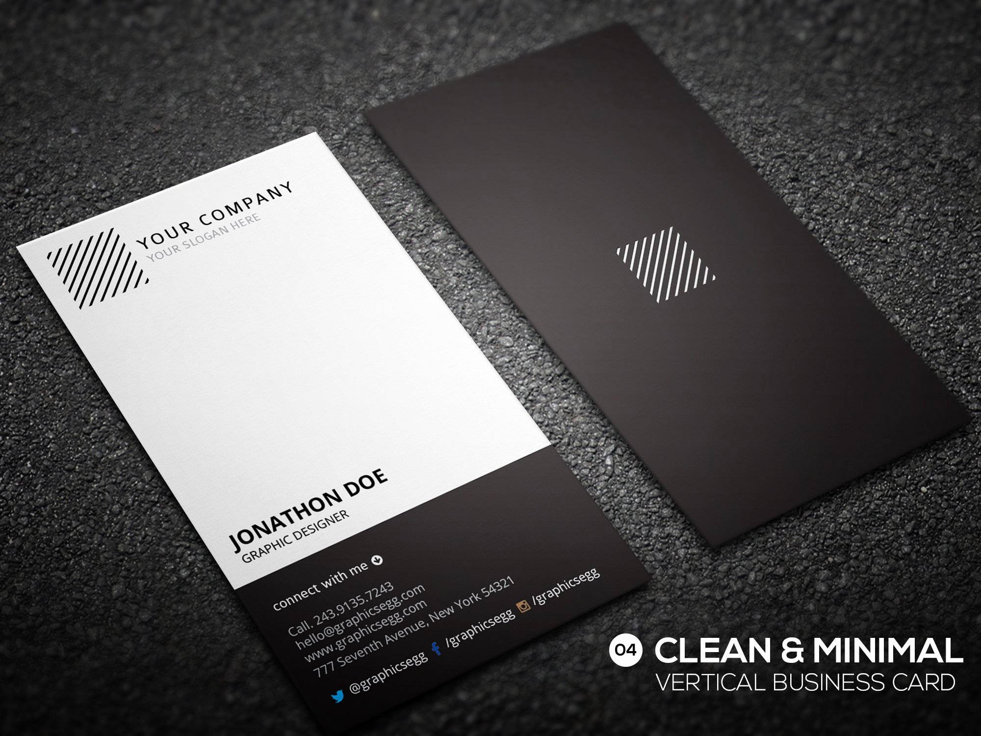 Vertical Postcard Layout Awesome Clean Minimal Vertical Business Card Business Card