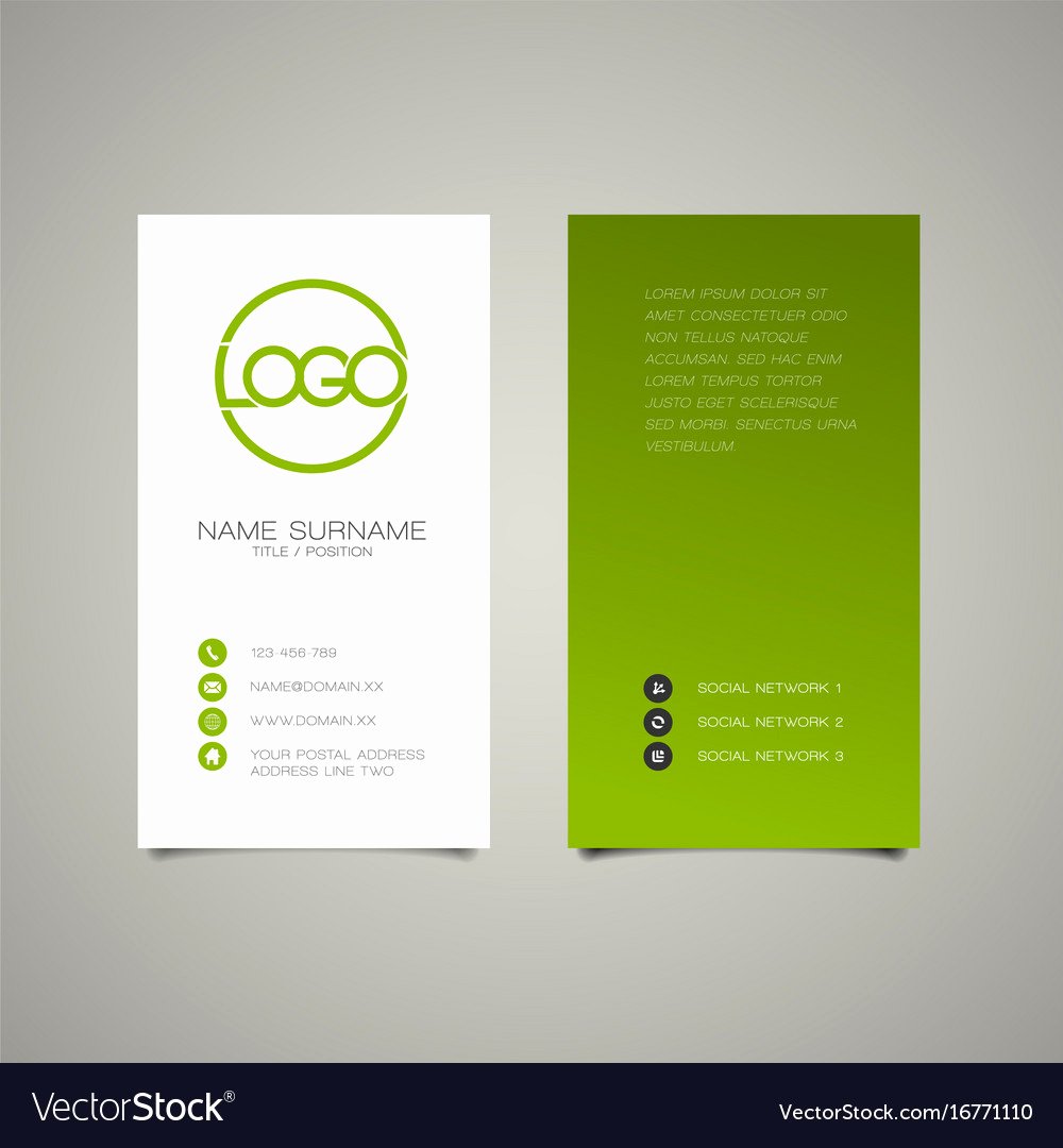 Vertical Postcard Layout Luxury Modern Simple Vertical Business Card Template Vector Image