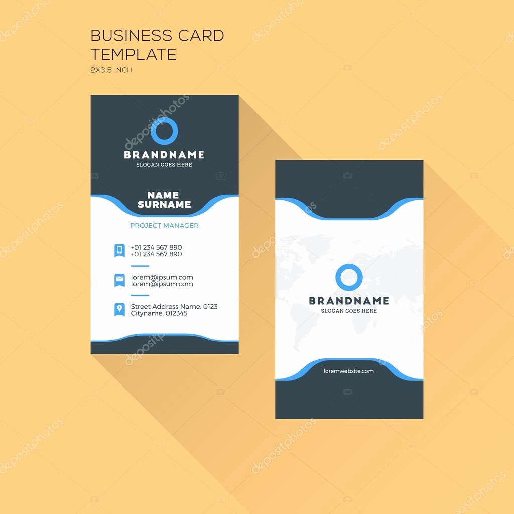 Vertical Postcard Template Beautiful Vertical Business Card Print Template Personal Business