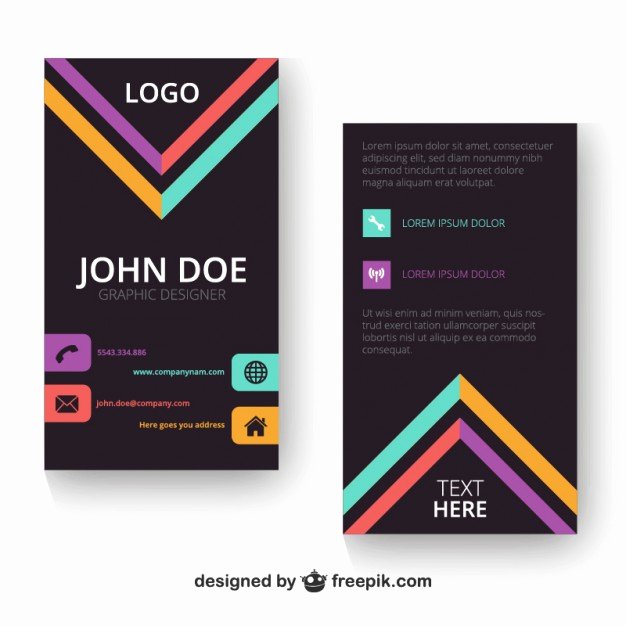 Vertical Postcard Template Lovely Vertical Business Card Template Vector