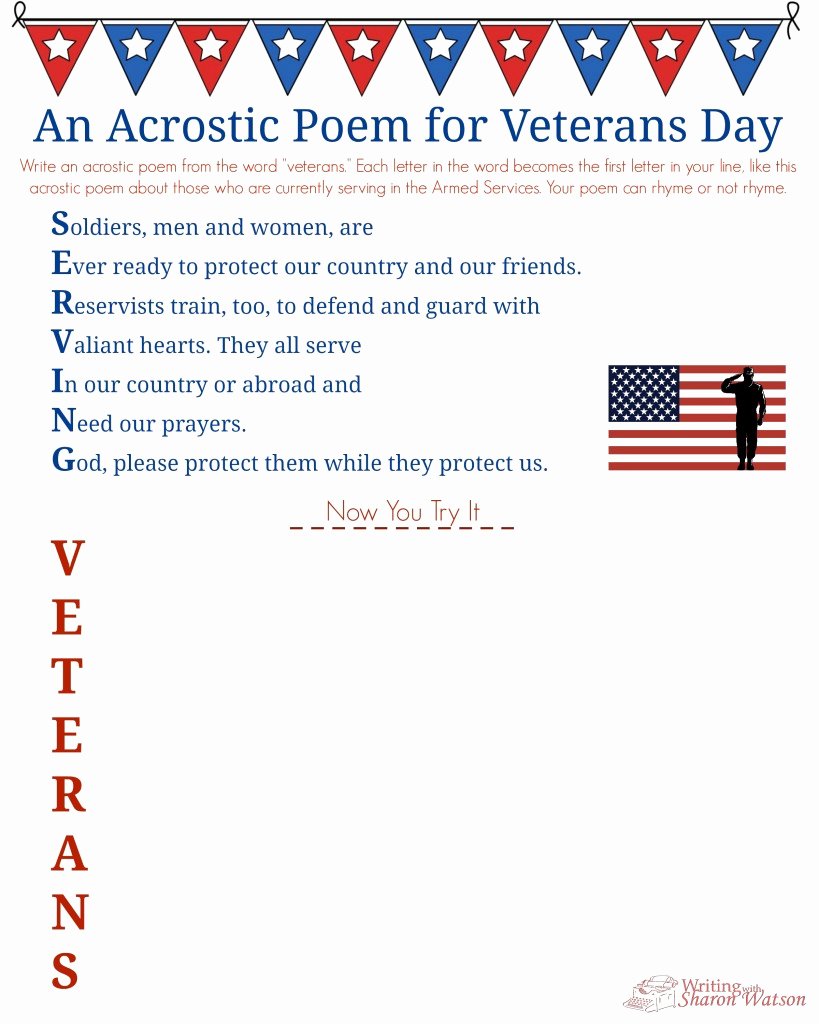 Veterans Day Essays Examples Best Of Veterans Day Acrostic Poem Middle School Writing Prompt