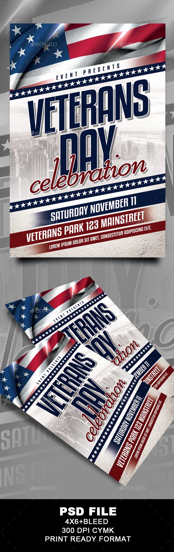 Veterans Day Flyer Template Free Awesome Veterans Day Flyer by G4yuma