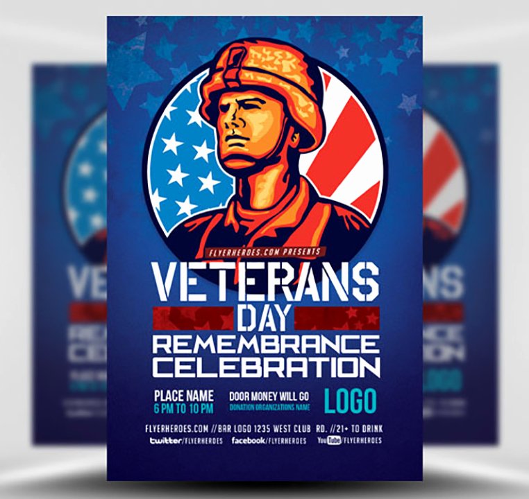 Veterans Day Flyer Template Free Elegant Veterans Day Remembrance Celebration Flyer Template