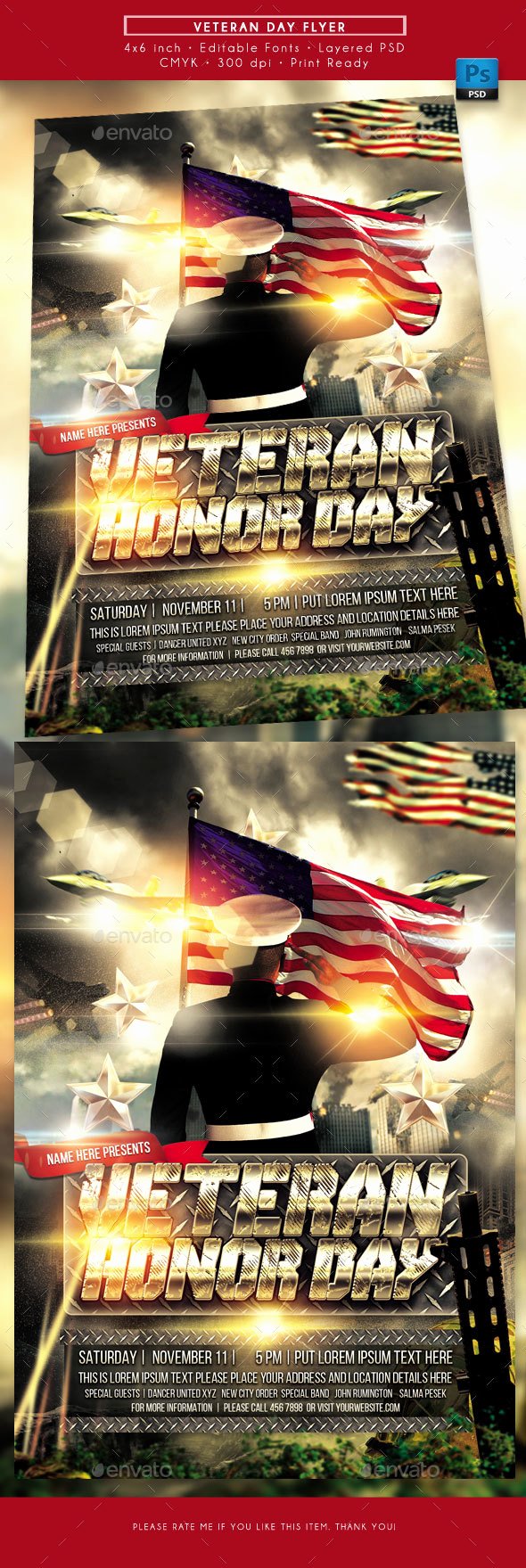 Veterans Day Flyer Template Free Inspirational Veterans Day Flyer by Rudydesign
