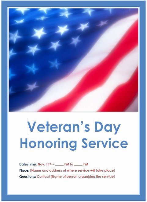 Veterans Day Flyer Template Free New Veterans Day Flyer