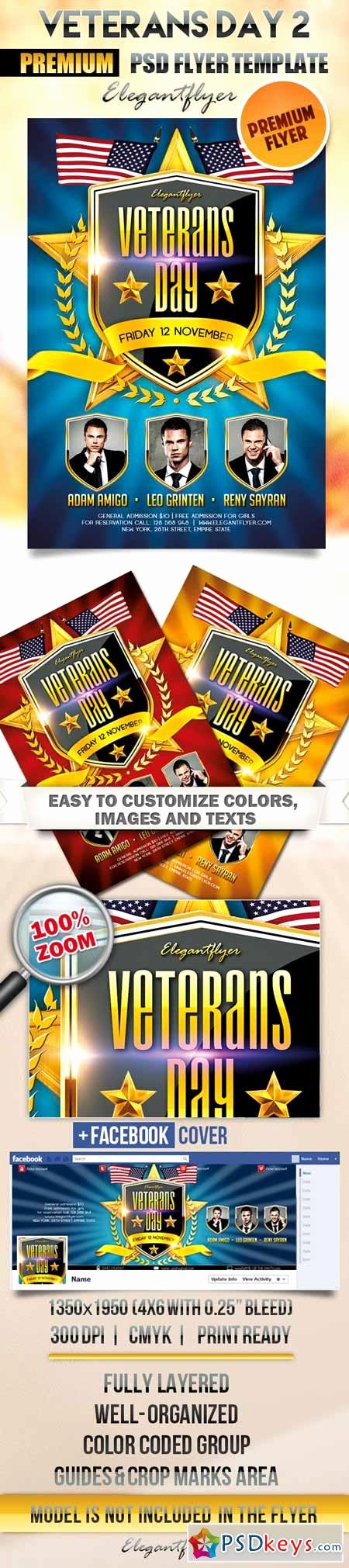 Veterans Day Flyer Templates Free Awesome Veterans Day 2 – Flyer Psd Template Cover