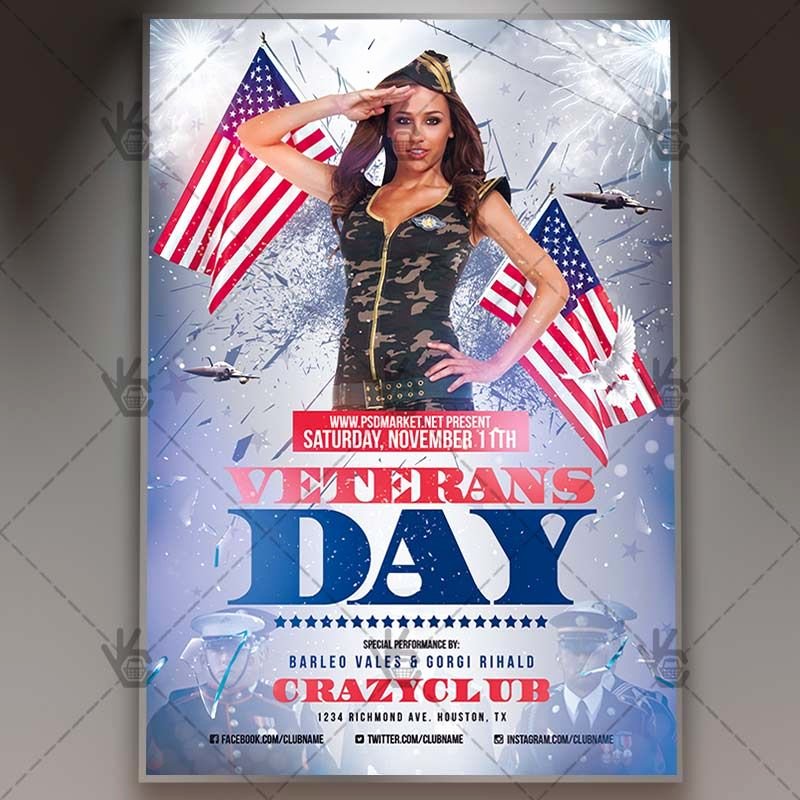 Veterans Day Flyer Templates Free Beautiful Veterans Day American Flyer Psd Template 4thofjuly