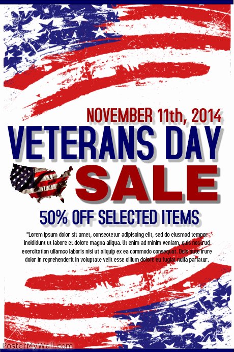 Veterans Day Flyer Templates Free Beautiful Veterans Day Retail Template