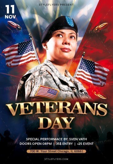 Veterans Day Flyer Templates Free Unique Veterans Day Psd Flyer Template Styleflyers