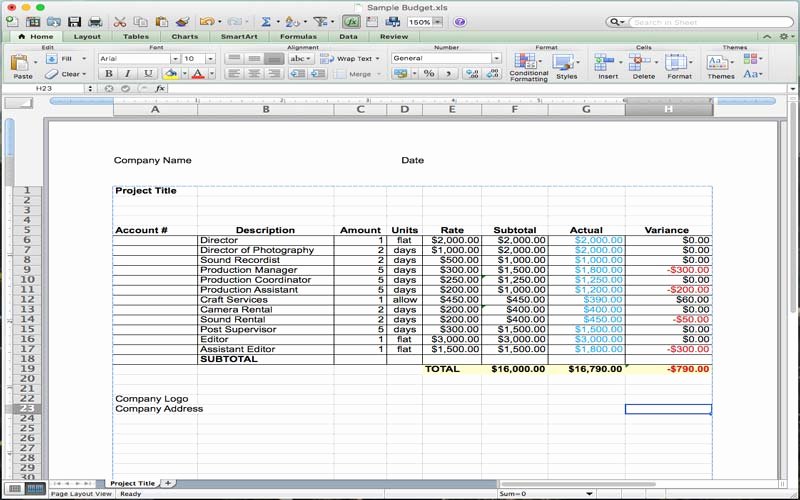 Video Production Quote Template Inspirational 5 Useful Microsoft Excel Templates for In Tv