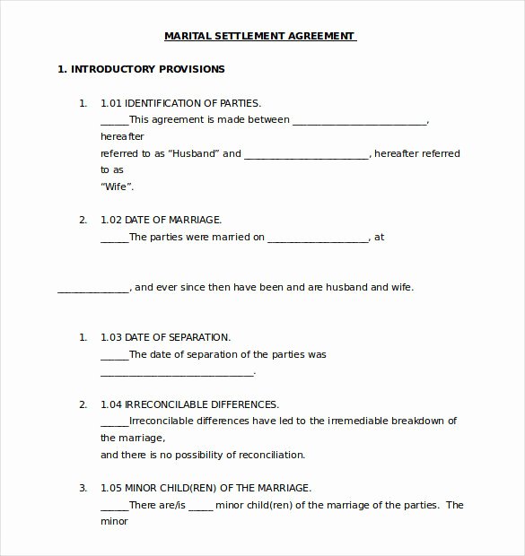 Virginia Separation Agreement Template Elegant Marital Separation Agreement Template Virginia Templates