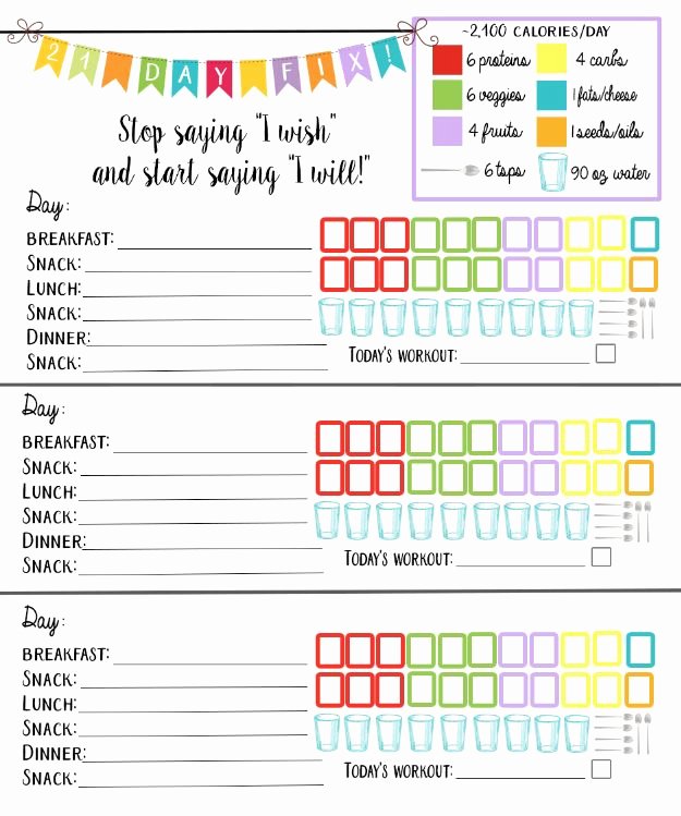 Vitamin Water Cheat Sheet Luxury 21 Day Fix Logging System Bundle Tracking Sheet Beach