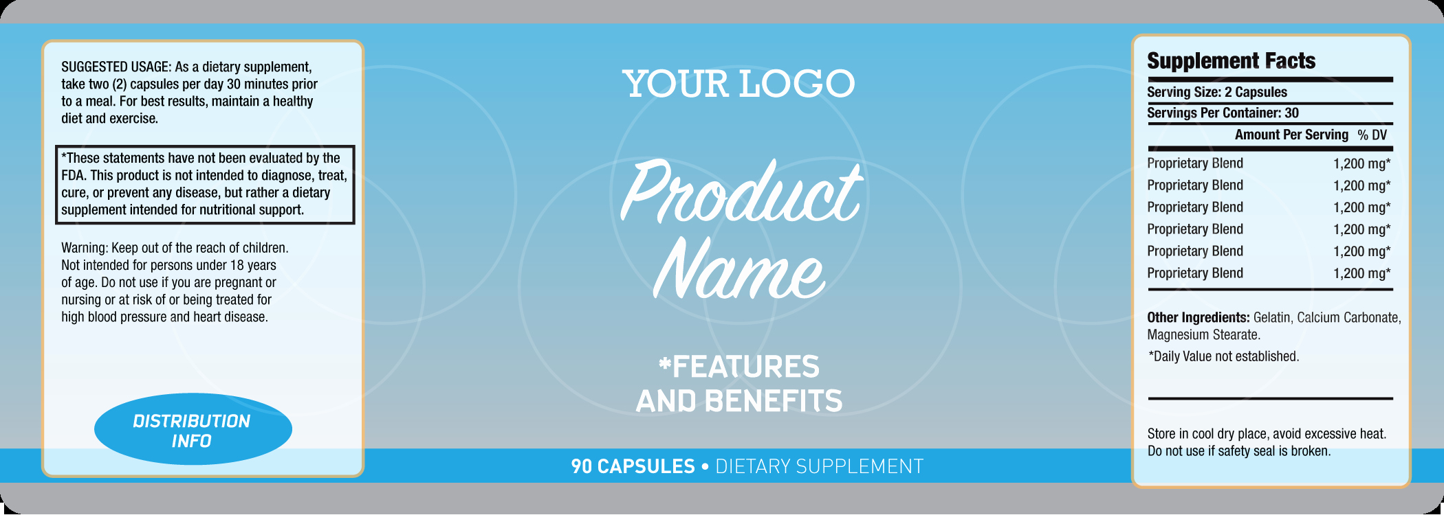 Vitamin Water Label Template Unique Private Label Supplement Labeling Services Custom White