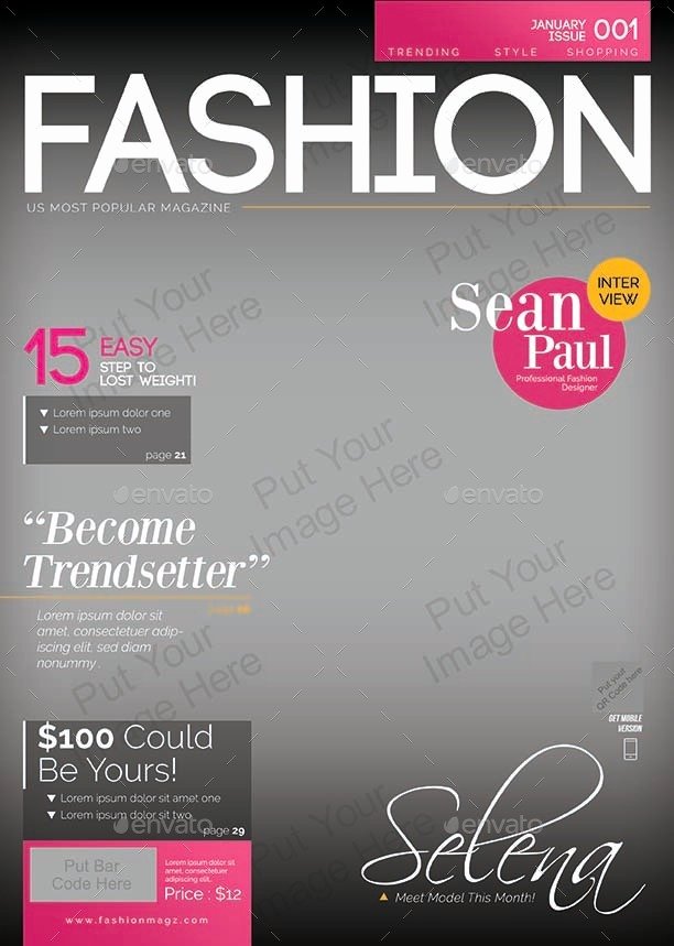 Vogue Magazine Cover Template Lovely Magazine Cover Template